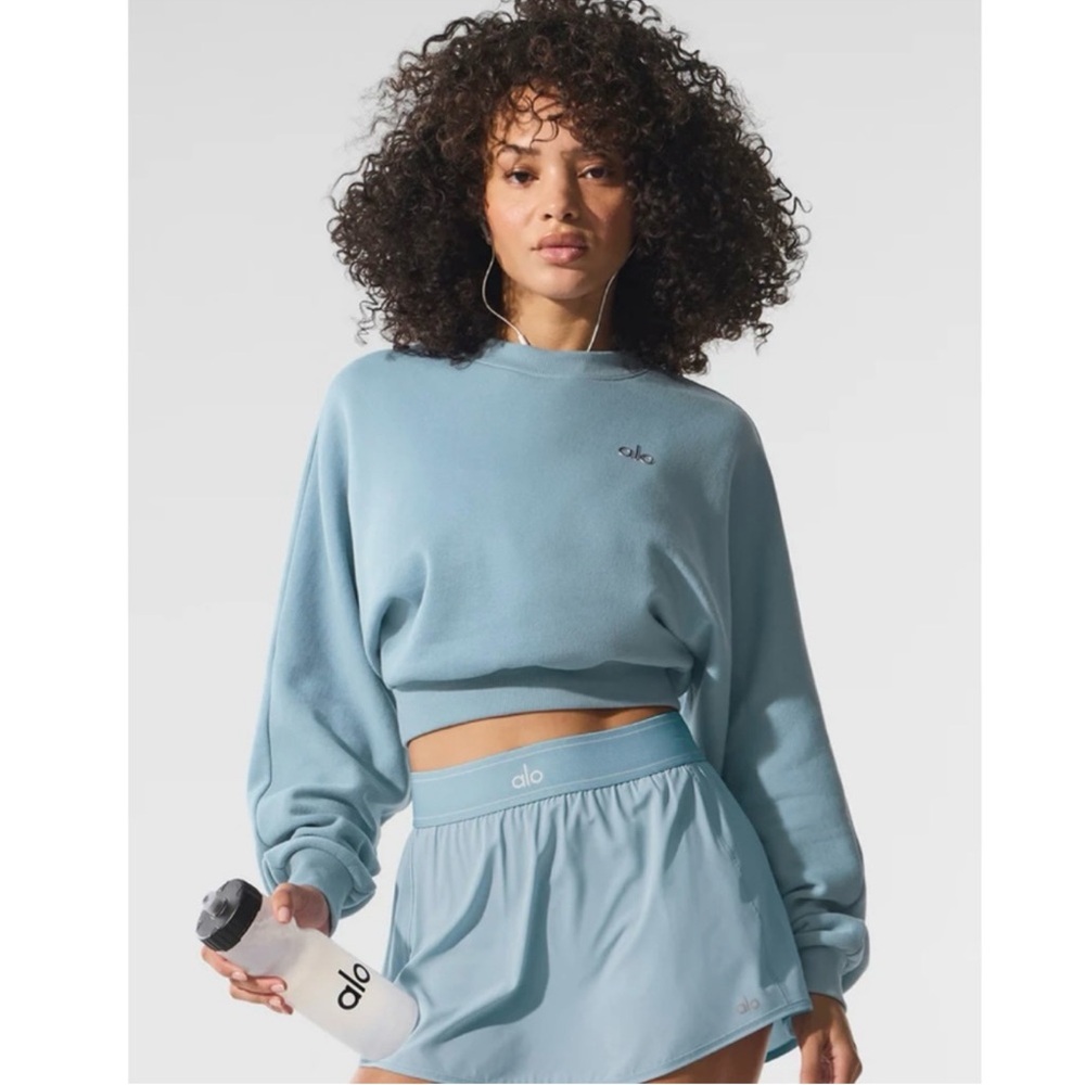 Alo Celestial Blue Crop Sweatshirt NWOT
